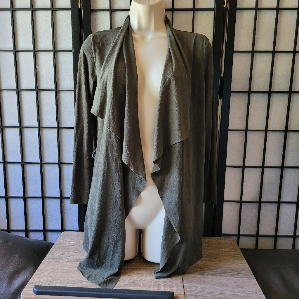 2/$8 Euc Timing Green Suede Cardigan
